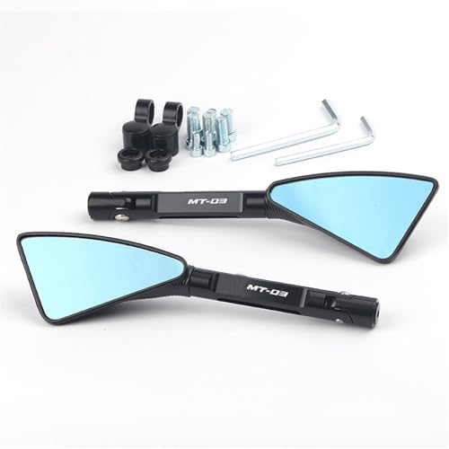 Espejos retrovisores de lente azul para rutas urbanas en Yamaha MT-03