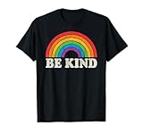 LGBTQ Be Kind Gay Pride LGBT Ally Rainbow Flag Retro Vintage T-Shirt Small