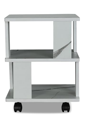 Image of SBF Furniture Center Table Engineered Wood Coffee Table (White Taj Marble) DIY(Do-It-Yourself)
