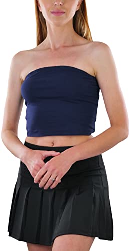 Image of ToBeInStyle Women's Cotton-Spandex Blend Stretchy Tube Top
