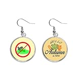 Interdiction de marcher sur la pelouse Boucle d'oreille pendentif feuille d'automne feuille bijoux