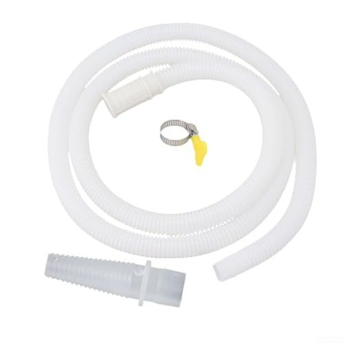 Tubo de drenaje de aire acondicionado blanco, manguera de drenaje de repuesto con abrazadera y conectores para lavadoras de aire acondicionado (1,5 m)