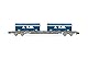 SNCF 60-Fuß-Containerwagen, 4 Achsen, Novatrans Sgss, grau, mit 2 x 22-Fuß-Container „T.T.S.“, Epoche V
