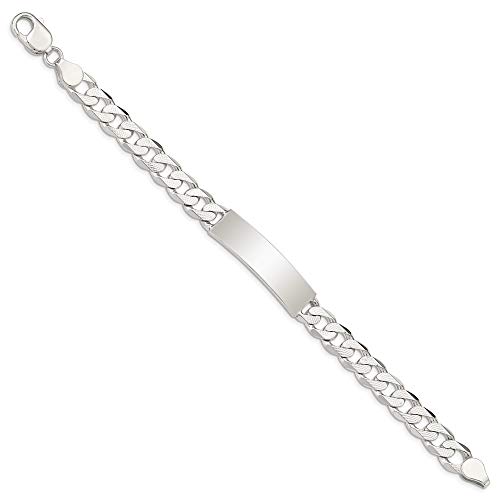 925 Sterling Silver Engraveable Curb Link Name Bar Identification ID Bracelet3