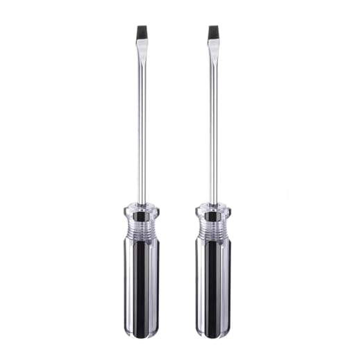 QUARKZMAN 2 Piezas Destornillador Paleta Magnético 5x100mm Varilla 5.5mm Destornillador Plano Acero Al Carbono Con Mango Antideslizante Para Reparación Electrodomésticos Mejora Negro