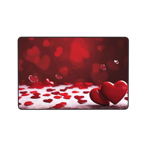 Tapis de sol cœurs rouges lavable pour protéger vos sols - 8