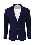 TURETRENDY Men's Casual Blazer Linen Sport Coat Two Button Lightweight Jackets Business Daily Suit N