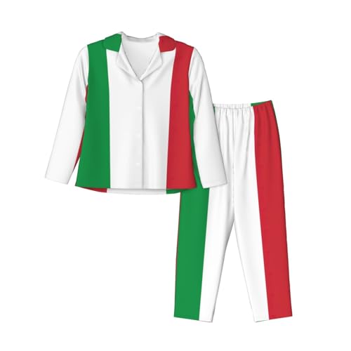 Ensemble de pyjama femme italien EdWal vêtement de nuit long contre le froid nocturne