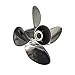 Xspeed Stainless Steel 4 Blades Outboard Propeller with Interchangeable Hub Kits for 4-3/4