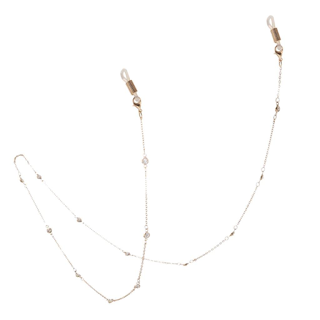 MERISHOPP Fashion Gold Metal Eyeglass Neck Cord Beaded Reading Glasses Necklace Sunglasses Chains Straps Eyewear Holder-picture-21