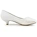 Elegantpark Elegantpark EP2006L Ivory Satin Niegriger Absatz Strass Kleine Round Zehen Damen Brautschuhe Gr.38 (UK5)