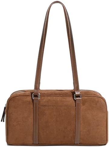 Women's Faux Suede Boston Bowler East West Le Teckel Satchel Swin...