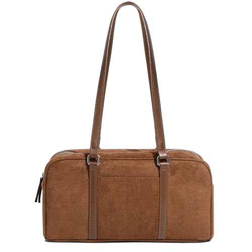 Women's Faux Suede Boston Bowler East West Le Teckel Satchel Swin...