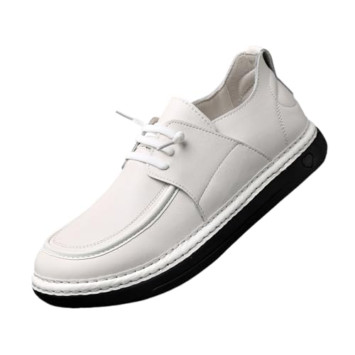 Men's Leather Flat Penny Loafers Comfortable Round Toe Soft Sole Foldable Non-Slip Work Driving Oxford Shoes