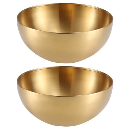 Alipis 2 Piezas ensaladera de Acero Inoxidable Ensalada de Huevo tazones de Sopa de Metal Mixing Bowl fruteros Cuenco para Servir ensaladera de Cocina Familiar Bol de arroz Accesorios