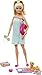 Barbie GJG55 - Wellness Spa-Puppe, blond, mit Hündchen und 9 Zubehörteilen, einschließlich Nackenkissen, Gummiente und Gurken-Augenmaske, Spielzeug Geschenk für Kinder von 3 bis 7 Jahren