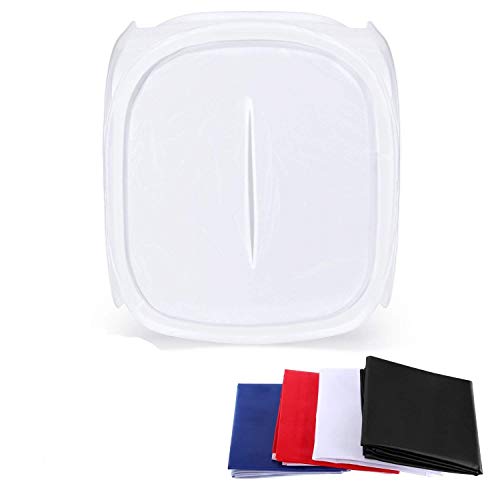 Image of Hiffin 60x60 cm Portable Photo Studio Shooting Tent Light Cube Diffusion Soft Box Kit with 4 Colors Backdrops (Red Blue Black White Matte) for Photography