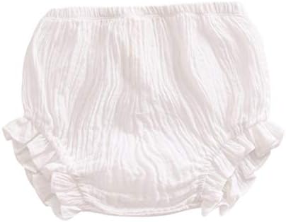 Newborn Toddler Baby Girls Kids Cotton Linen Bloomer Shorts Diaper Cover (White, 2-3 T)