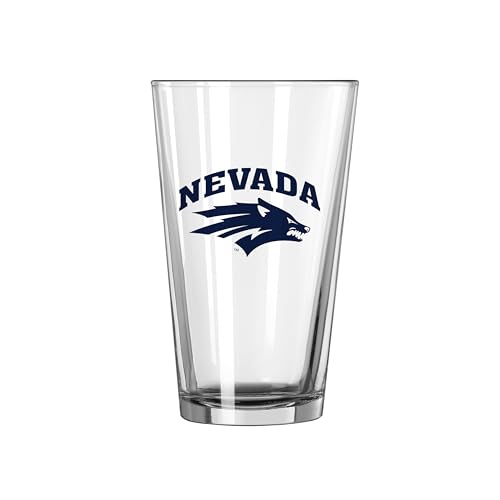 FANMATS NCAA Nevada Wolf Pack 16 oz Pint Glass — Officially Licensed | Glassware | 16 Fluid Ounces | Team Color Design