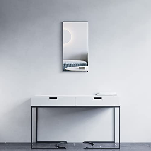 Dowell 31" H X 16" W Black Rectangle Mirror For Wall Aluminium Framed Bathroom Mirror Wall Mounted Vanity Mirror,Hangs Vertically Or Horizontally #TOP4