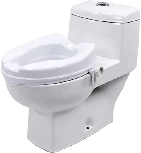 MCP Commode height Raiser/Toilet Seat Elevator riser without Lid plastic, portable, lightweight extender commode seat (White, 4 Inch)