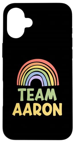 Happy Colorful Team Aaron Rainbow Pride Green Yellow スマホケース iPhone 16 Plus 用