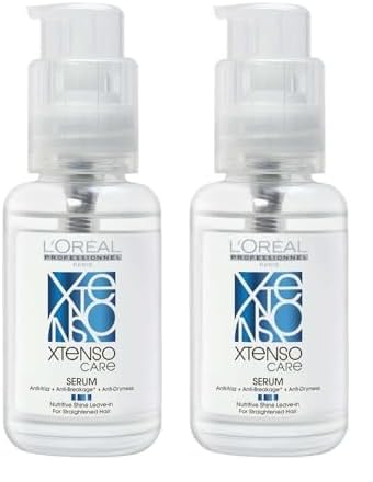 L’Oréal Professionnel Xtenso Care Leave-In Serum for Frizz-Free, Smooth & Manageable Hair 50ml | Enriched with Pro Keratin & Incell | For Men & Women | Unruly, Unmanageable Hair (Pack of 2)