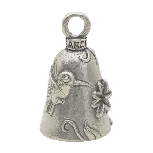 Image of Guardian Bell Hummingbird Good Luck Bell w /Keyring & Black Velvet Gift Bag | Motorcycle Bell | Lead-Free Pewter | Good Luck Gift to Friends & Family | Bike Bell | Made in USA