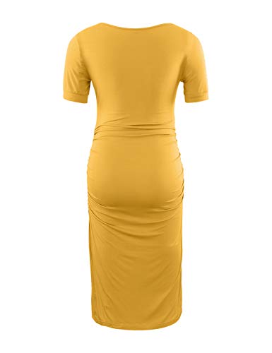 Peauty Yellow Maternity Dress Halloween Costumes for Pregnant Women Fall Maternity Clpthes Dress Baby Shower Dress Pregnancy Clothes Photoshoot Must Have Pregnant Skirt(Ginger L)