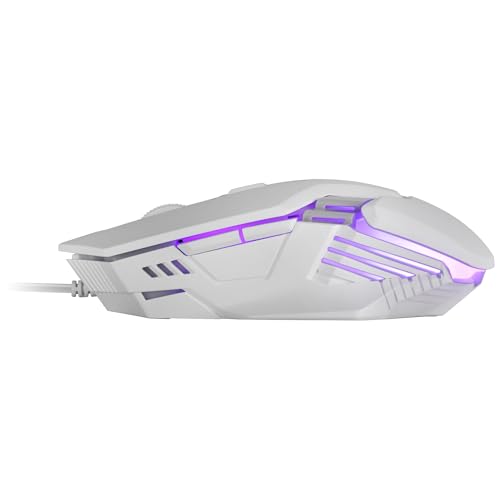 MM024, Mouse Gaming RGB, Sensore Ottico 4000 DPI, Switch Meccanici Huano, RGB Flow, Regolazione On-the-fly 1200/2400 / 3200/4000 DPI, Compatibilità Multipiattaforma, Bianco - Mouse gaming - Immagine 5