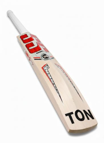 Image of Cricket Bat, Professional Grade Willow, Red and Black Design, Size 06 (Red Bat)
