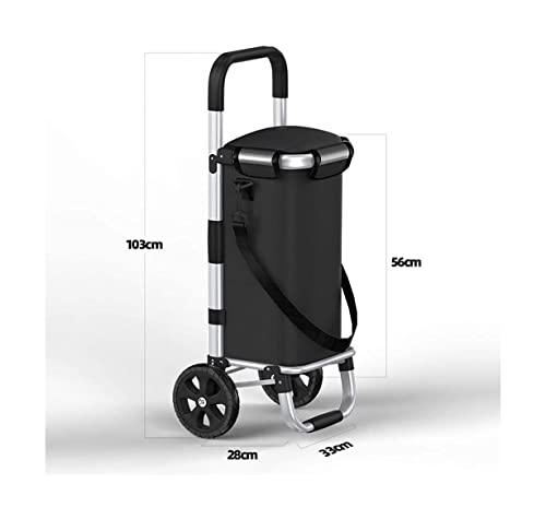 QUANLI Faltbarer Einkaufstrolley, praktische Aufbewahrung, zusammenklappbarer Einkaufstrolley mit Oxford-Tuchtasche… – Bild 7