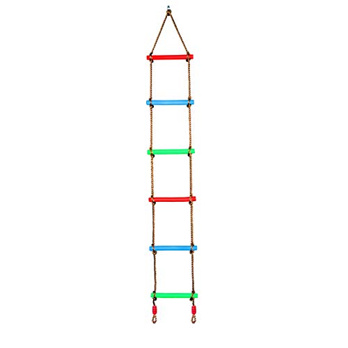 No Brands Colorful Ninja Climbing Rope Ladder - Kids Ninja Course Accessories Playground Equipment for Tree House, Play Set, Swing Set
