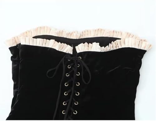 Strapless Velvet A-Line Party Dress for Women Above Knee Mini Style2