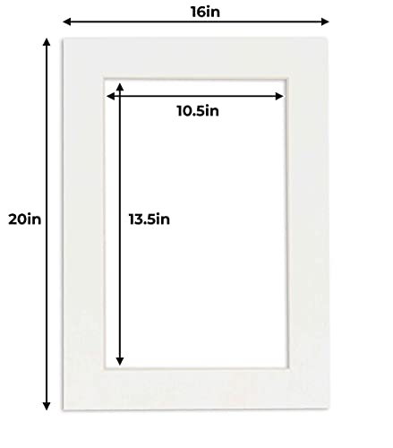 11x14 Mat for 16x20 Frame - Precut Mat Board Acid-Free Textured White 11x14 Photo Matte For a 16x20 Picture Frame, Premium Matboard for Family Photos, Show Kits, Art, Picture Framing, Pack of 1 Mat - Thumbnail 3