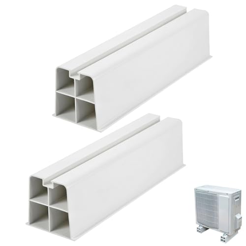 CABLEPELADO - Soporte de Suelo para Aire Acondicionado 35 cm | Capacidad de Carga hasta 150 kg | Resistente a Rayos UV y Agua | Incluye Accesorios de Montaje | Pack 2 Unidades | Color Marfil