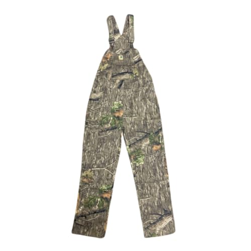 Mossy Oak Men's Cotton Mill Flex Overalls Camo Hunting Bibs, Large, Country Roots