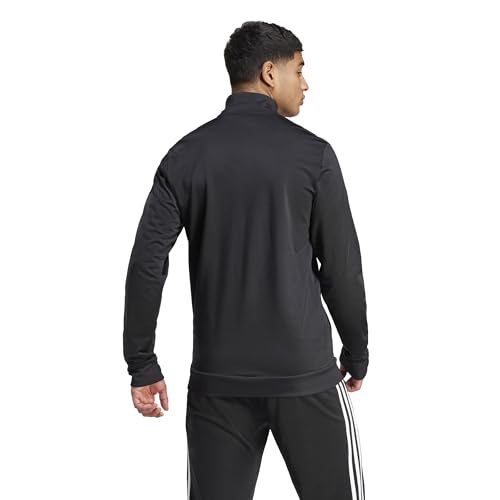 adidas Essentials Warm-Up 3-Stripes Track Top, Maglia Lunga Uomo, Nero/Bianco, M - Immagine 2