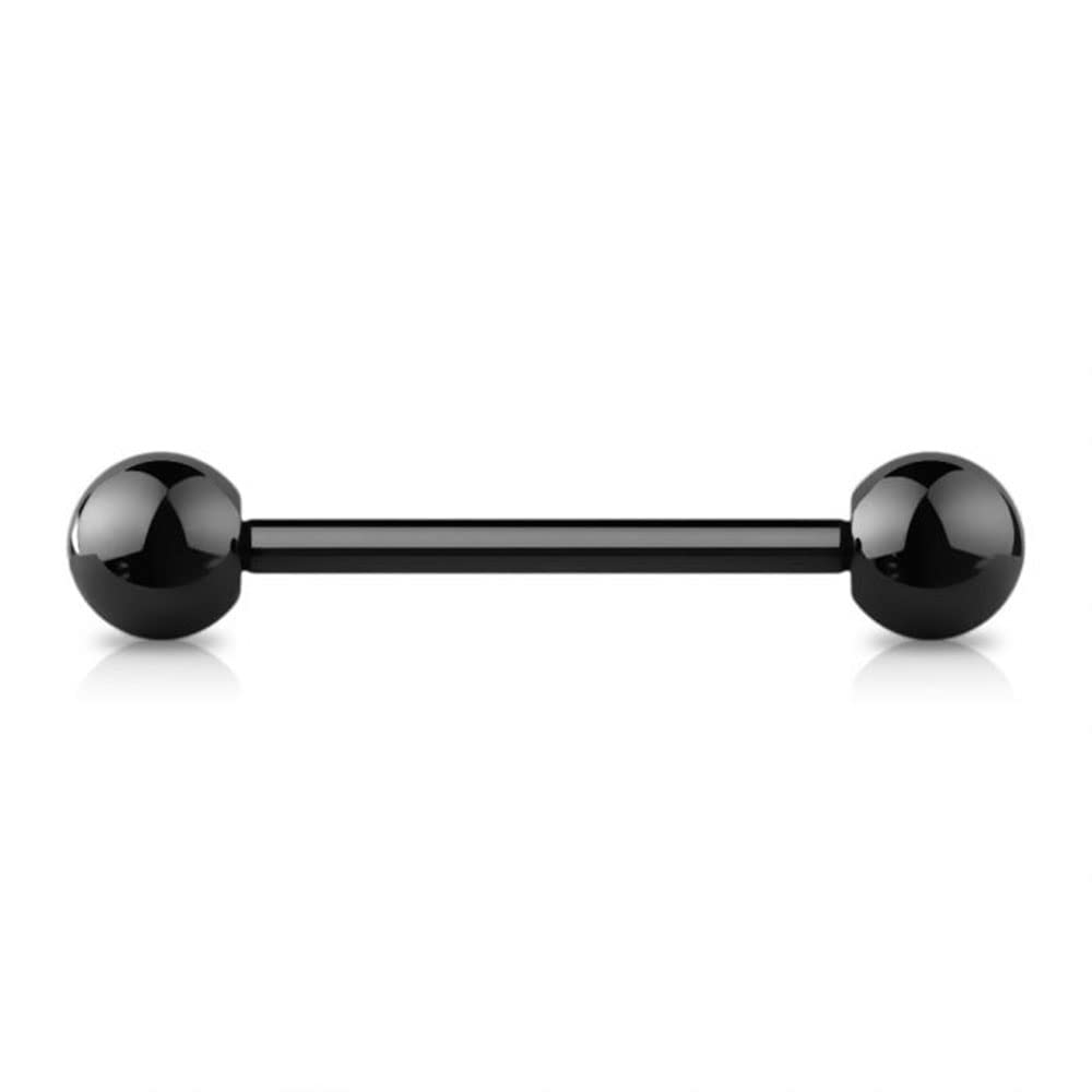 Barbell Piercing Langue 14g (1,6mm) - Longueur 12/14/16mm, Boules Amovibles 4/5/6mm, Acier Chirurgical, 11 Couleurs