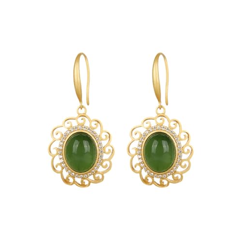 Boucles d'oreilles Jade de Hetian pendantes une caresse de sérénité autour du visage