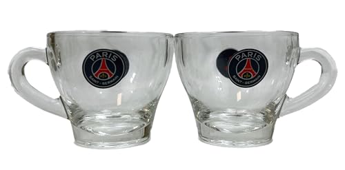 PSG Paris Saint-Germain 2 x Tasse à café expresso verre Collection officielle