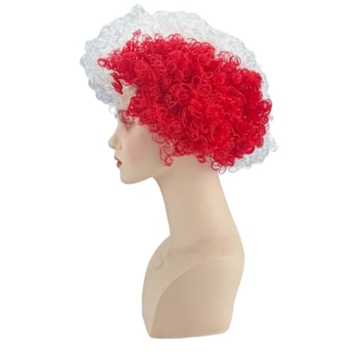 Image of FREE BEAUTY France Flag Colored Afro Wig for Men Women 2026 World Cup Fan Wig Soccer Fans Cheer Hair Blue White Red Afro Wigs for Football Fans for Stadium Party Cosplay (France)