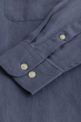 Image of SNITCH Aurelio Blue Plain Linen Shirts