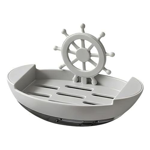 Tvålkoppshållare, Med Väggfäste Utan Borrdesign, 14x7cm, Tvålbehållare Med Tömning, Duscharrangör För Badrum, Platsbesparande, För Att Organisera Hygienartiklar