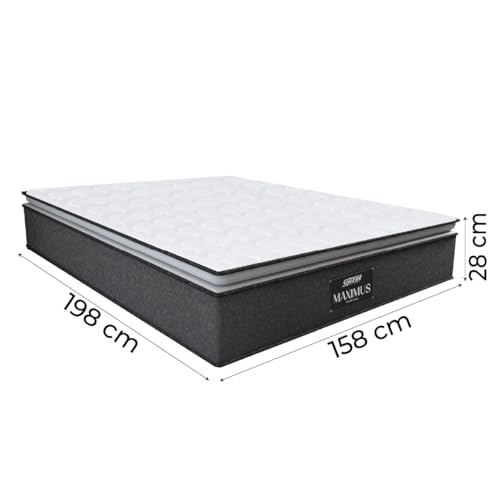 Colchão Molas Ensacadas Pillow Top Maxim Win Gazin Cinza/Branco - Suporta até 120Kg por Pessoa (Quee