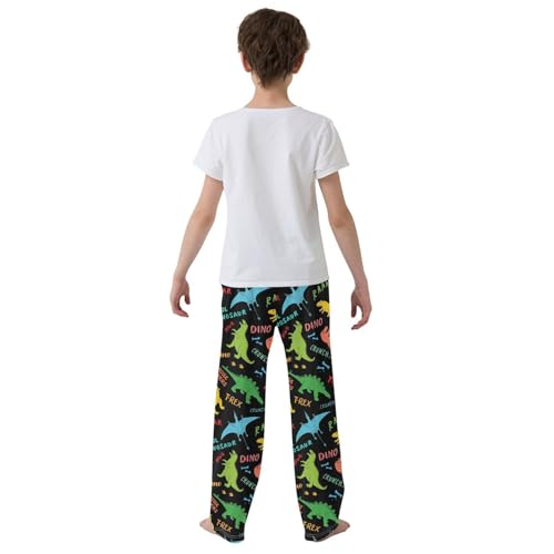 Cute Hand Drawn Dinosaurs Boys Pants for Kids Jogger Pants with Pockets S-XL3
