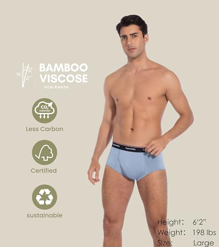 Image of Men's Underwear Briefs Viscose from Bamboo, Moisture Wicking Tagless Underwear for Men Pack Comfort Fly