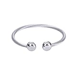 Tiyad Twisted Wire Cable Cuff Bracelet Adjustable Cable Stainless Steel Bangle Bracelets Inspired Vi