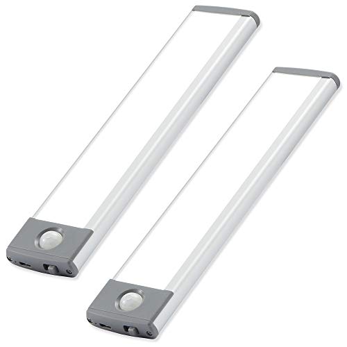MOSTON Closet Light 30LED Motion Sensor Night Lights USB Rechargeable Battery-Operated Lighting for Under Cabinet,Counter,Wardrobe,Cupboard,Stairway,Stick on Anywhere,Built-in Magnetic,2Pack
