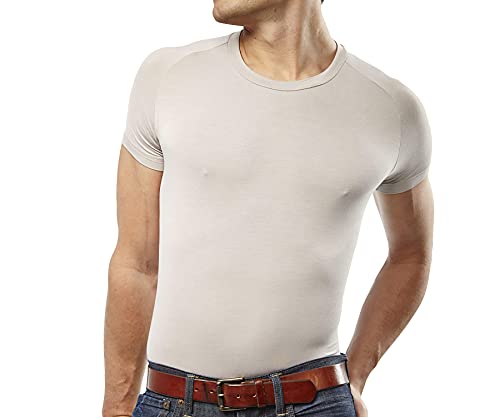 Mr. Davis Men's Bamboo Viscose Tailored Cut Crew Neck Undershirt, Tone, Medium Mr. Davis Men's Bamboo Viscose Tailored Cut Crew Neck Undershirt, Tone, Medium